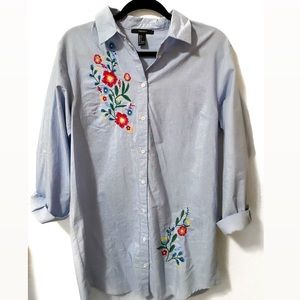 Embroider Flower T-Shirt Dress